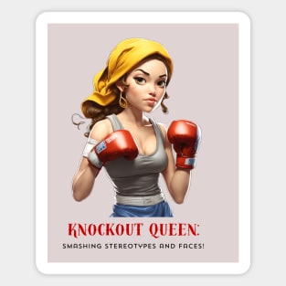 Knockout Queen Boxing Girl Fighter Magnet